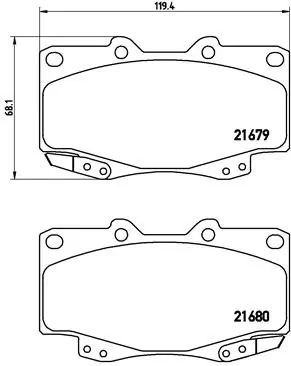 Piduriklotsi komplekt, ketaspidur BREMBO P 83 069