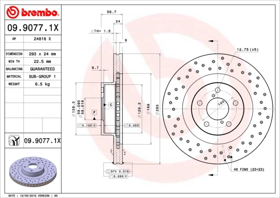 Piduriketas BREMBO 09.9077.1X