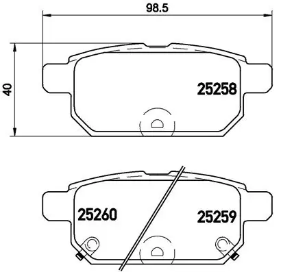 Piduriklotsi komplekt, ketaspidur BREMBO P 79 029