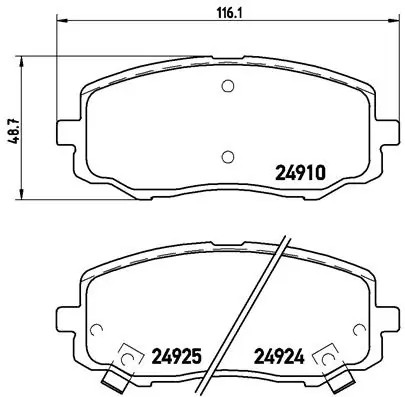 Piduriklotsi komplekt, ketaspidur BREMBO P 30 045