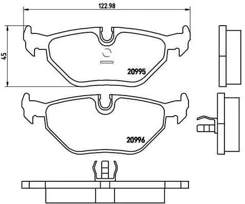 Piduriklotsi komplekt, ketaspidur BREMBO P 06 011