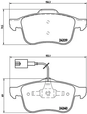 Piduriklotsi komplekt, ketaspidur BREMBO P 23 103