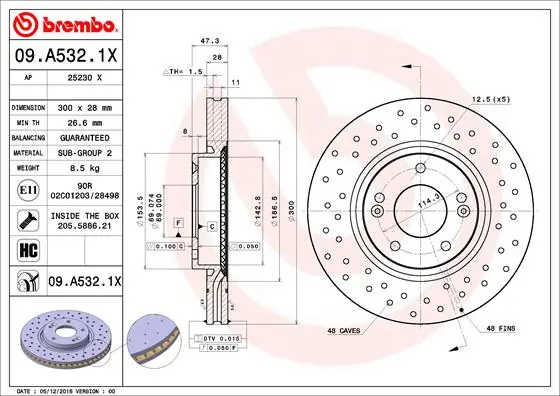 Piduriketas BREMBO 09.A532.1X