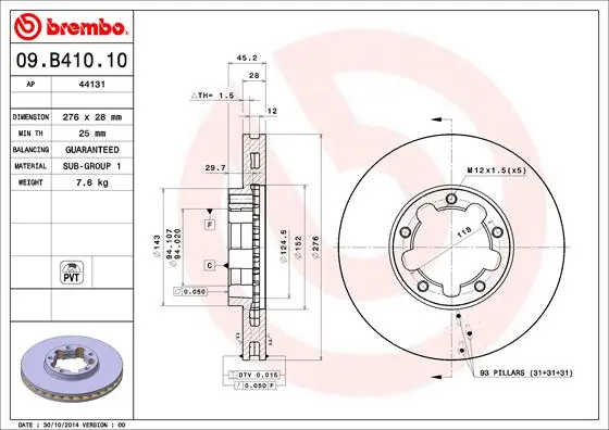 Piduriketas BREMBO 09.B410.10