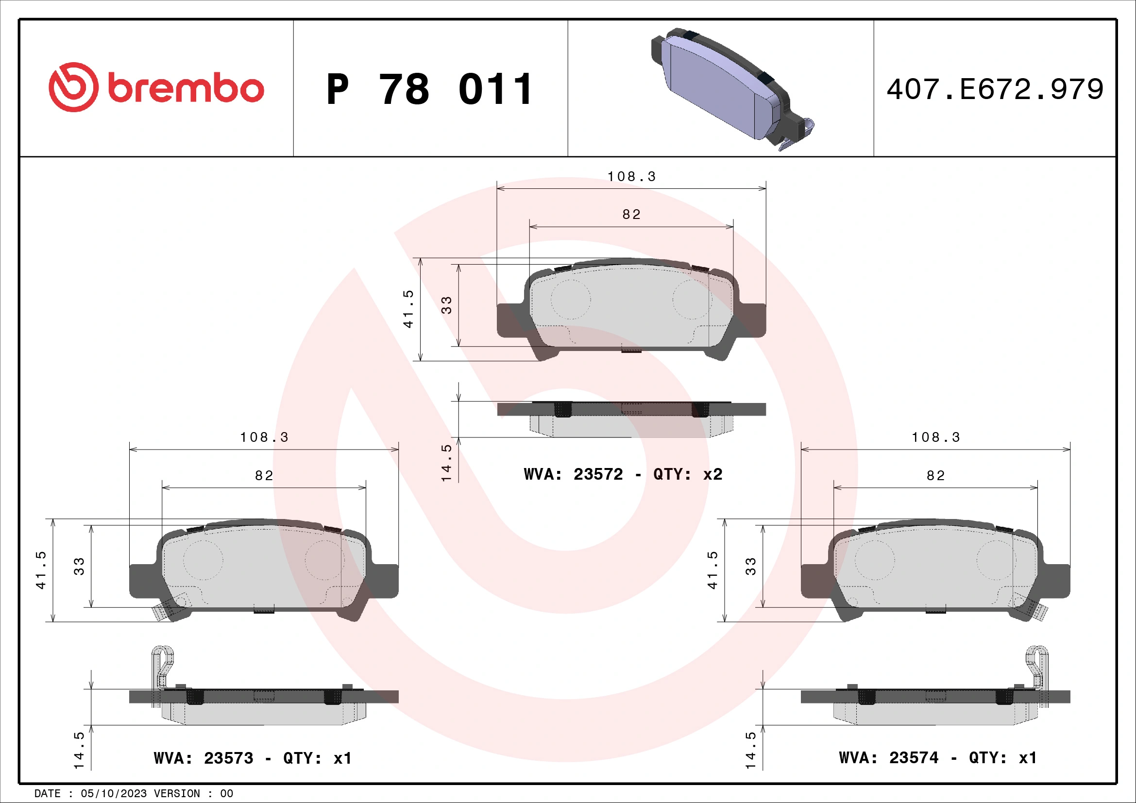 Piduriklotsi komplekt, ketaspidur BREMBO P 78 011