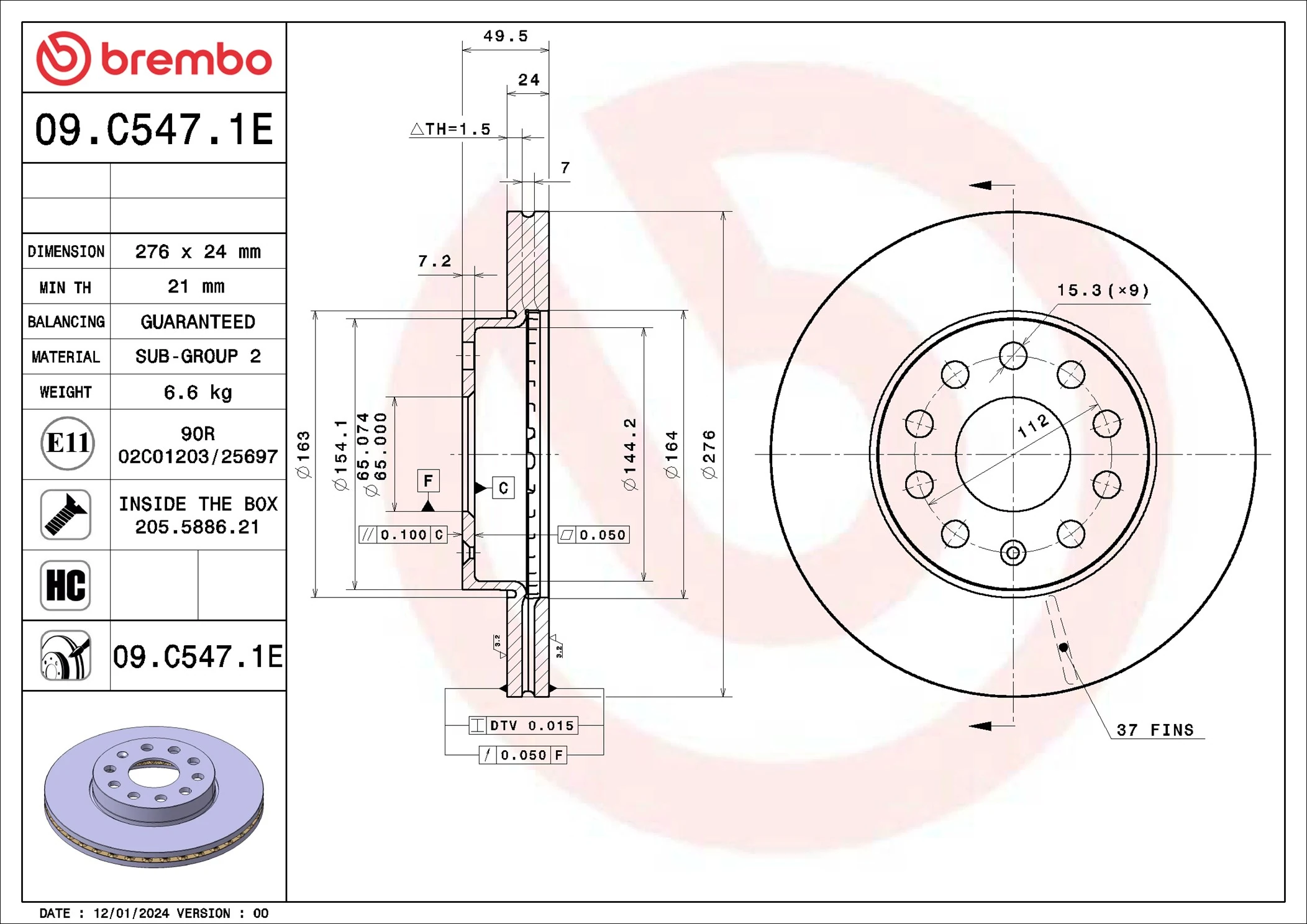 Pidurikomplekt, ketaspidur BREMBO KT 08 052