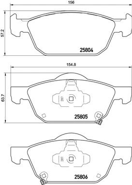 Piduriklotsi komplekt, ketaspidur BREMBO P 28 076