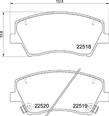Piduriklotsi komplekt, ketaspidur BREMBO P 30 107