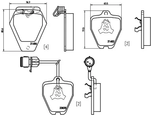 Piduriklotsi komplekt, ketaspidur BREMBO P 85 038