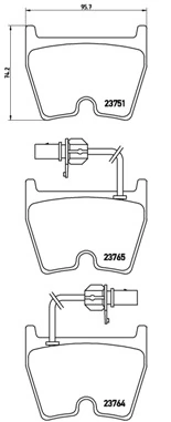 Piduriklotsi komplekt, ketaspidur BREMBO P 85 078
