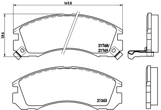 Piduriklotsi komplekt, ketaspidur BREMBO P 54 017