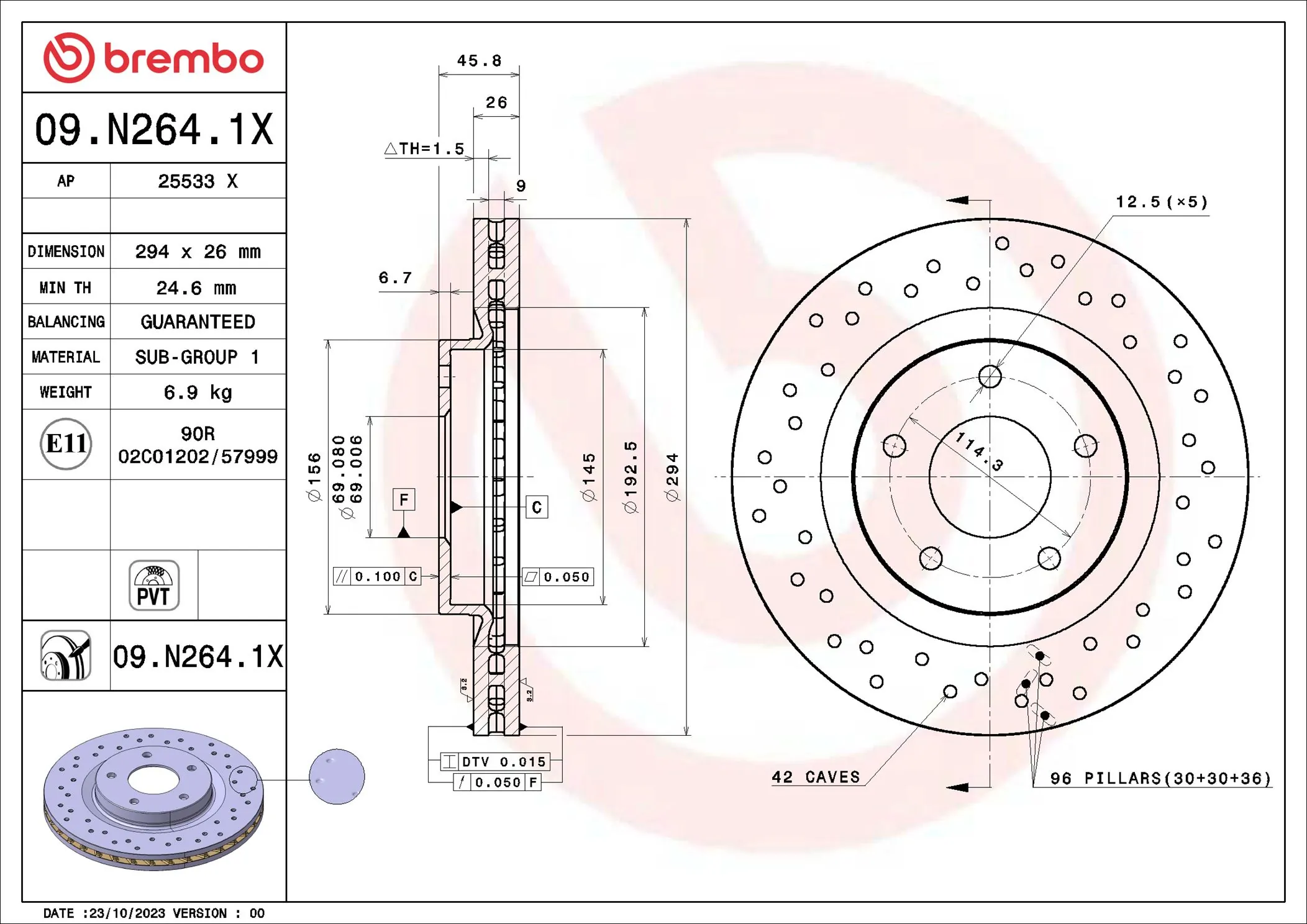 Piduriketas BREMBO 09.N264.1X