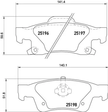 Piduriklotsi komplekt, ketaspidur BREMBO P 37 016