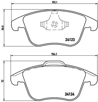 Piduriklotsi komplekt, ketaspidur BREMBO P 44 020