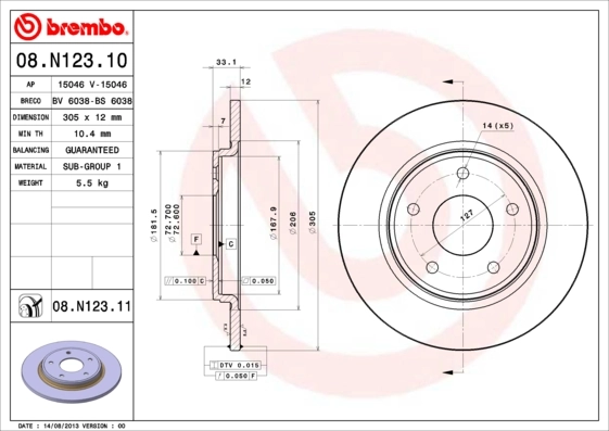 Piduriketas BREMBO 08.N123.11