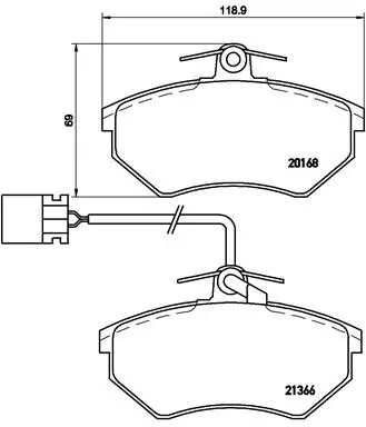 Piduriklotsi komplekt, ketaspidur BREMBO P 85 034