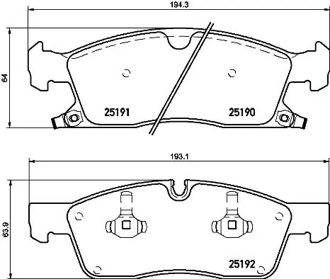 Piduriklotsi komplekt, ketaspidur BREMBO P 37 015