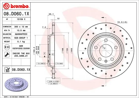 Piduriketas BREMBO 08.D060.1X