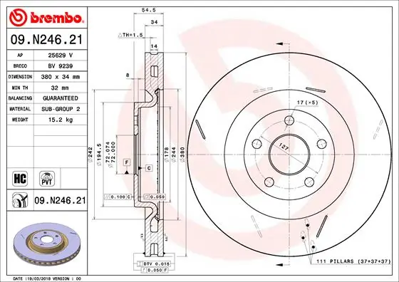 Piduriketas BREMBO 09.N246.21