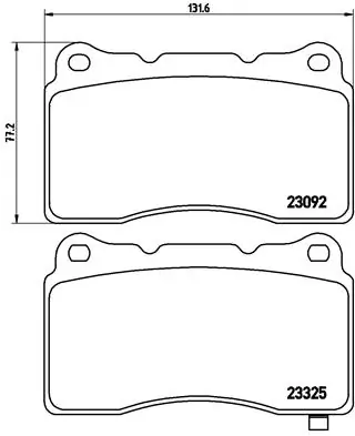 Piduriklotsi komplekt, ketaspidur BREMBO P 54 039