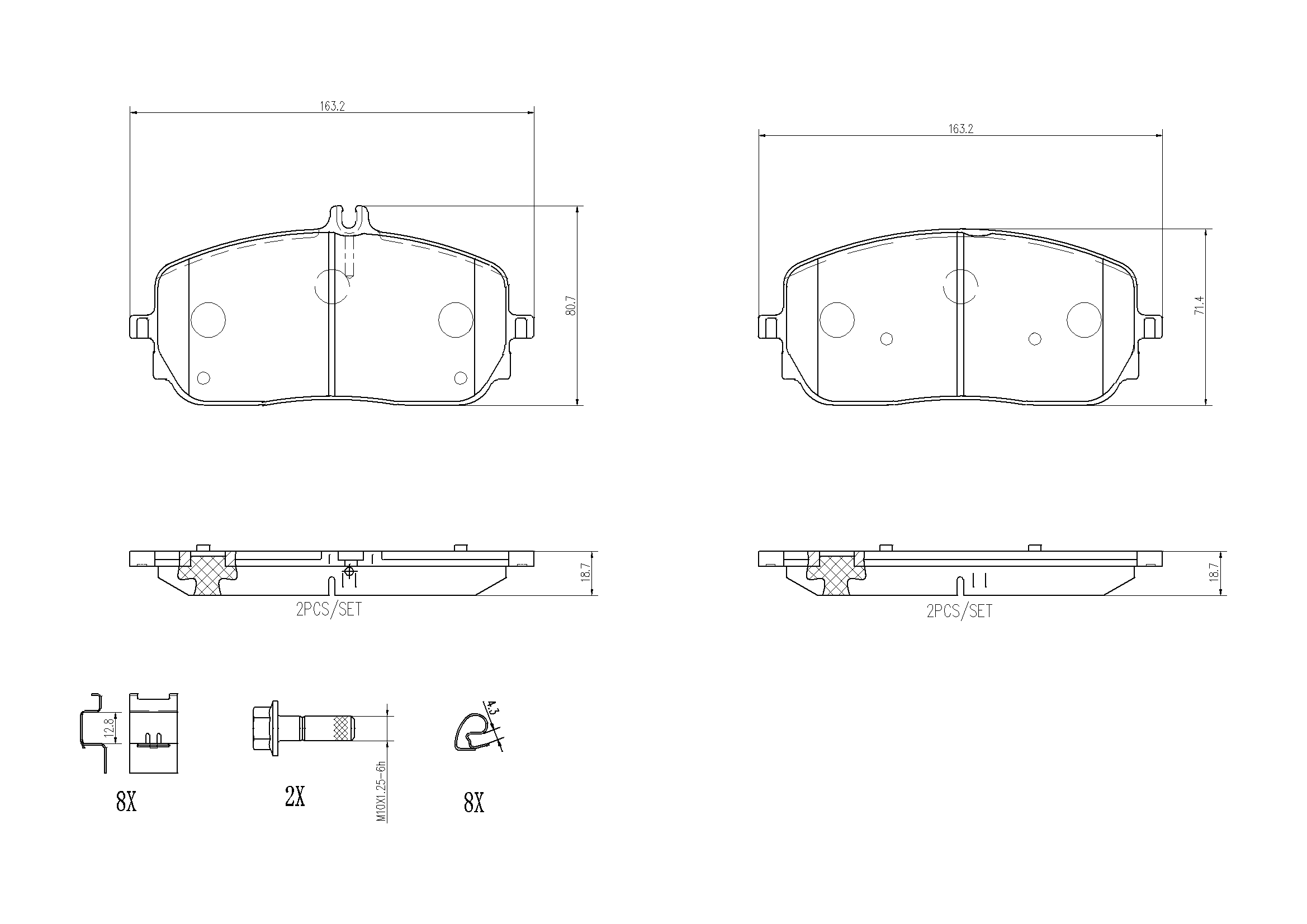 Piduriklotsi komplekt, ketaspidur BREMBO P 50 152