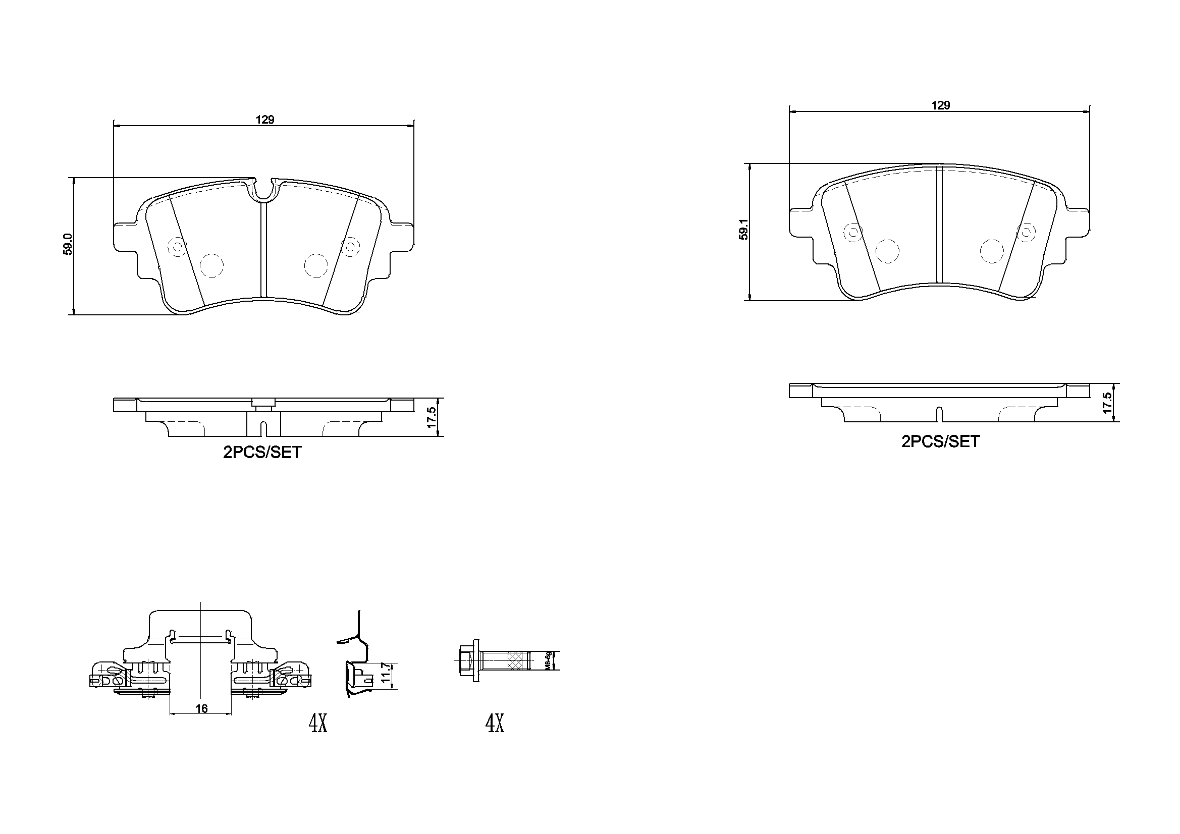 Piduriklotsi komplekt, ketaspidur BREMBO P 85 186