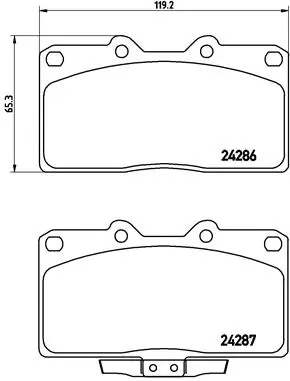 Piduriklotsi komplekt, ketaspidur BREMBO P 54 019
