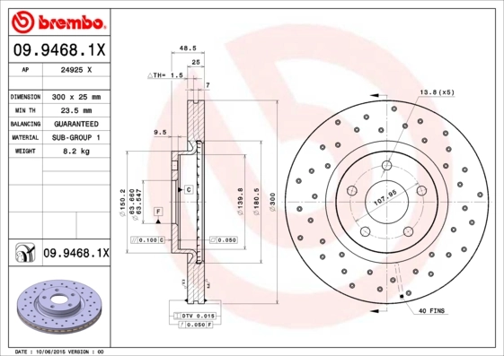 Piduriketas BREMBO 09.9468.1X