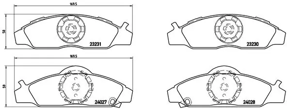 Piduriklotsi komplekt, ketaspidur BREMBO P 15 008