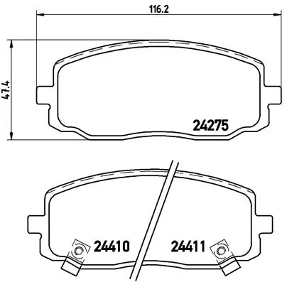 Piduriklotsi komplekt, ketaspidur BREMBO P 30 032