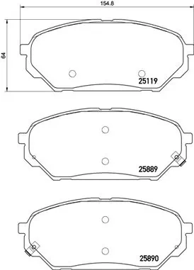 Piduriklotsi komplekt, ketaspidur BREMBO P 30 071