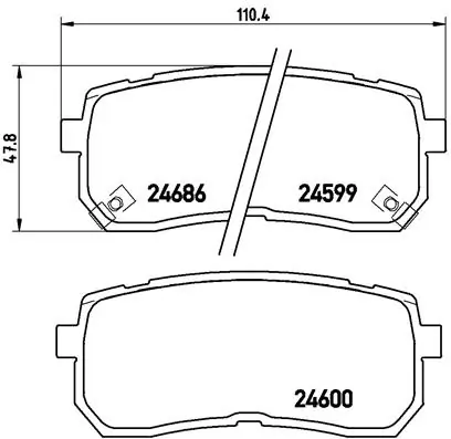 Piduriklotsi komplekt, ketaspidur BREMBO P 30 035