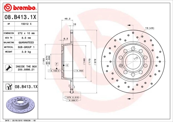 Piduriketas BREMBO 08.B413.1X