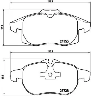 Piduriklotsi komplekt, ketaspidur BREMBO P 10 011