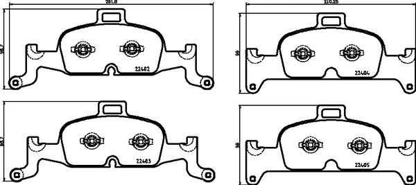 Piduriklotsi komplekt, ketaspidur BREMBO P 85 164