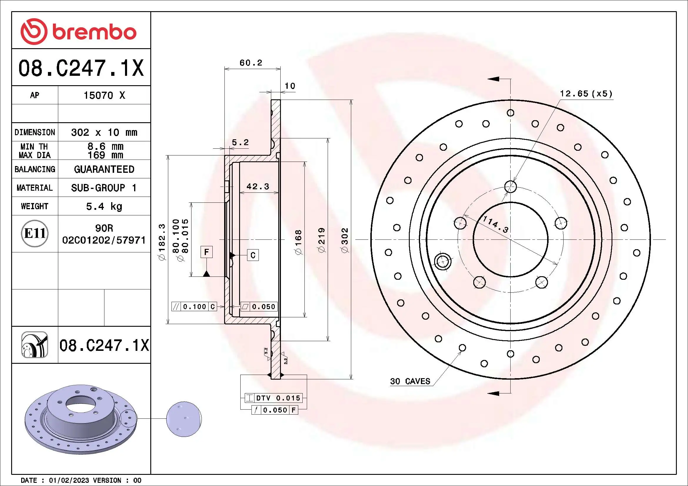 Piduriketas BREMBO 08.C247.1X