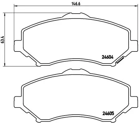 Piduriklotsi komplekt, ketaspidur BREMBO P 11 025