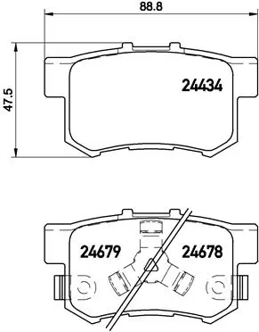 Piduriklotsi komplekt, ketaspidur BREMBO P 28 061