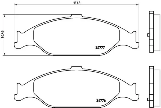 Piduriklotsi komplekt, ketaspidur BREMBO P 24 082