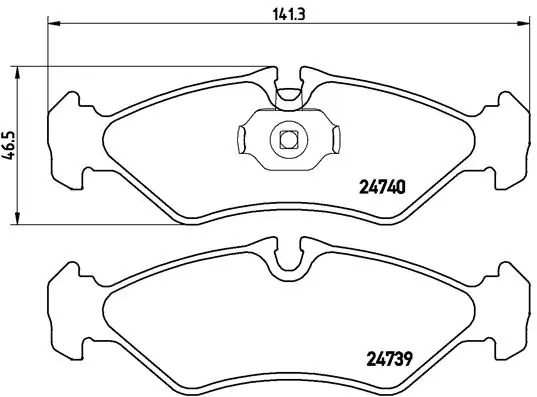 Piduriklotsi komplekt, ketaspidur BREMBO P 50 081