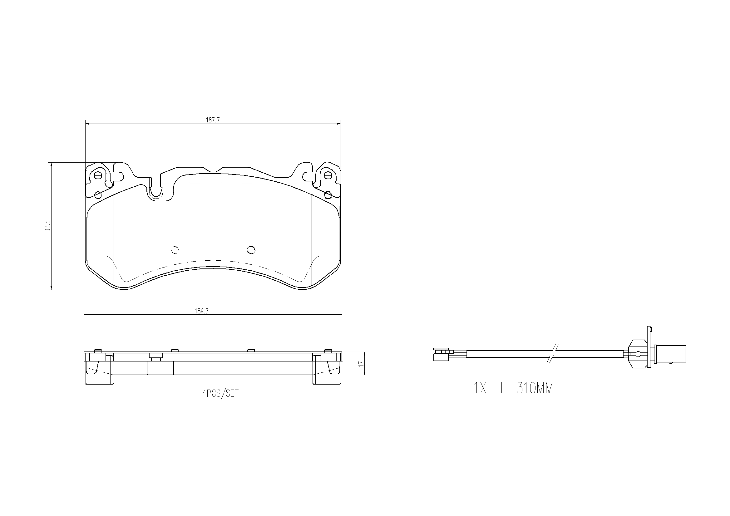 Piduriklotsi komplekt, ketaspidur BREMBO P 50 164