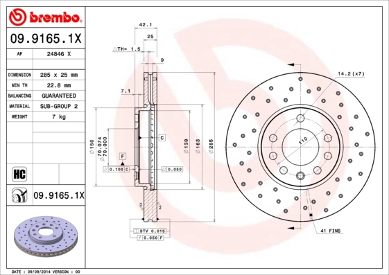 Piduriketas BREMBO 09.9165.1X