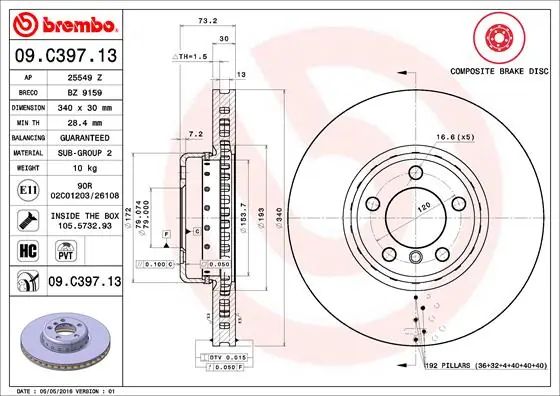 Piduriketas BREMBO 09.C397.13