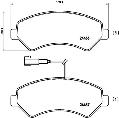 Piduriklotsi komplekt, ketaspidur BREMBO P 61 094