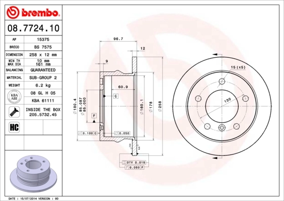 Piduriketas BREMBO 08.7724.10