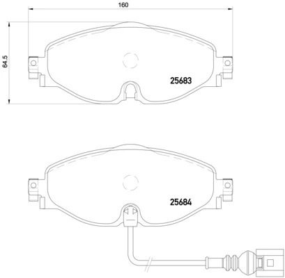 Piduriklotsi komplekt, ketaspidur BREMBO P 85 126E