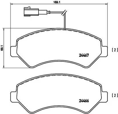 Piduriklotsi komplekt, ketaspidur BREMBO P 23 136