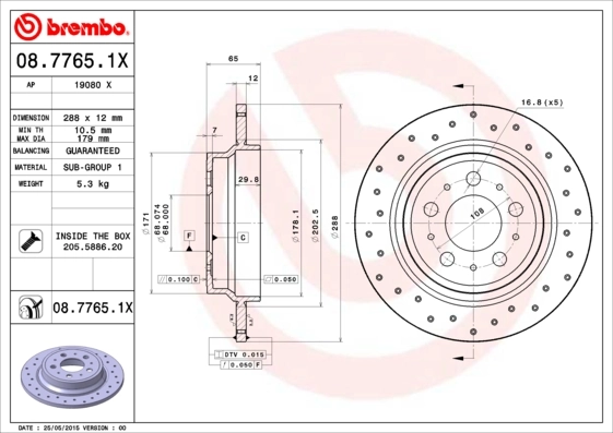 Piduriketas BREMBO 08.7765.1X