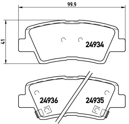 Piduriklotsi komplekt, ketaspidur BREMBO P 30 047
