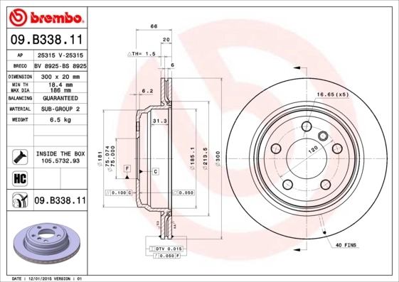Piduriketas BREMBO 09.B338.11